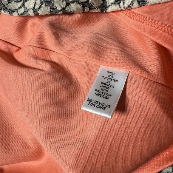 Cato Womens Multicolor Round Neck Back Zip Cap Sleeve Overlay Sheath Dress Sz 16 - Picture 7 of 8